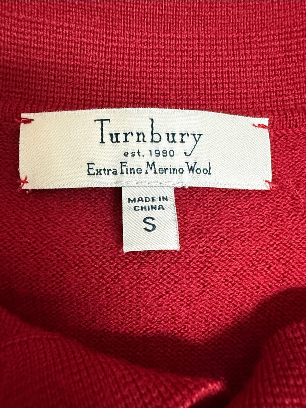 Turnbury Merino Wool Men's Burgundy Polo-Style Sweater - Picture 2 of 5